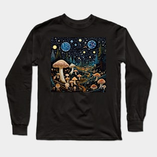 Starry Night Magic Mushroom Long Sleeve T-Shirt